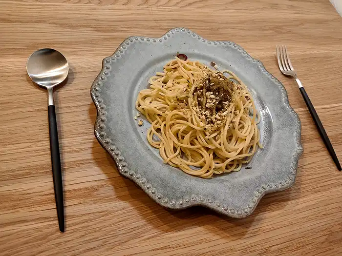 ナッツふりかけパスタ写真